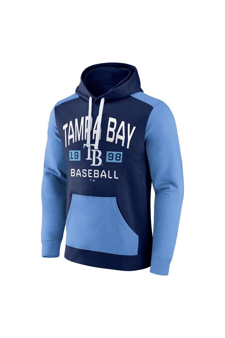 Men's Fanatics Branded Navy/Light Blue Tampa Bay Rays Chip In Pullover Hoodie, Alternate, color, Navy