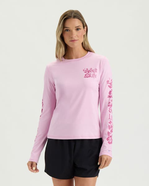 Gothic Hibiscus Performance Long Sleeve Tee
