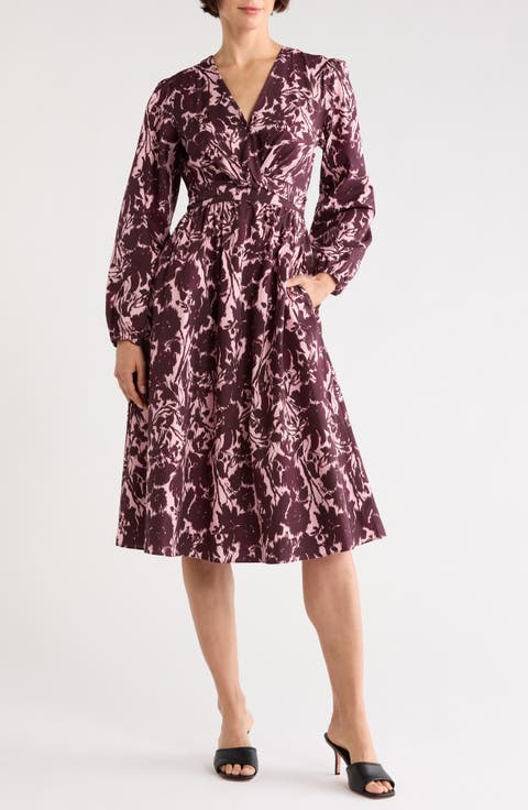 Valerie Twist Front Long Sleeve Dress