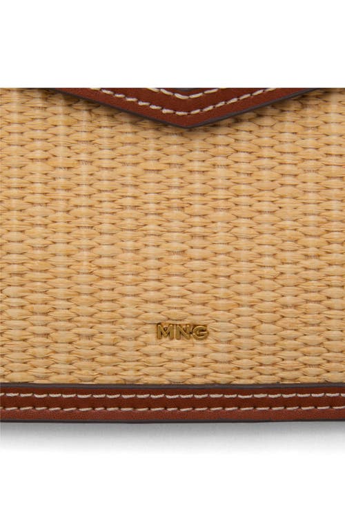 Mango Raffia Clutch In Brown