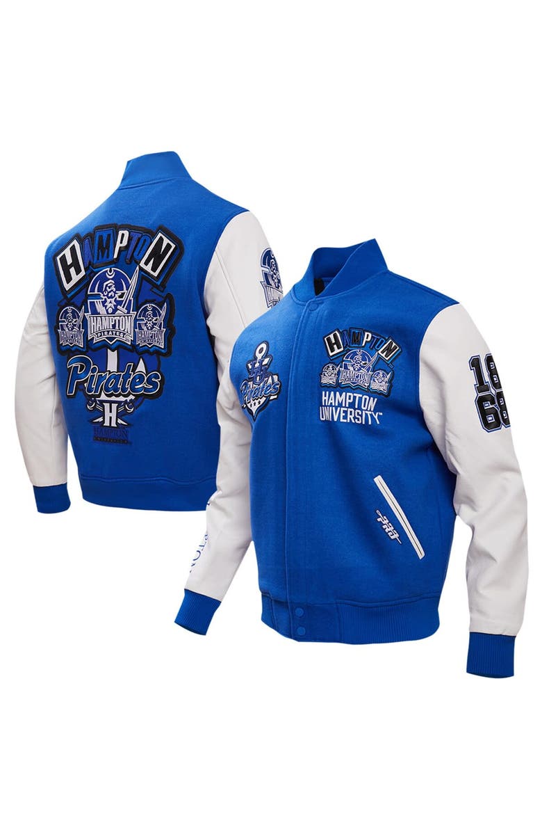PRO STANDARD Men's Pro Standard Royal Hampton Pirates Homecoming Varsity Full-Snap Jacket, Alternate, color, 