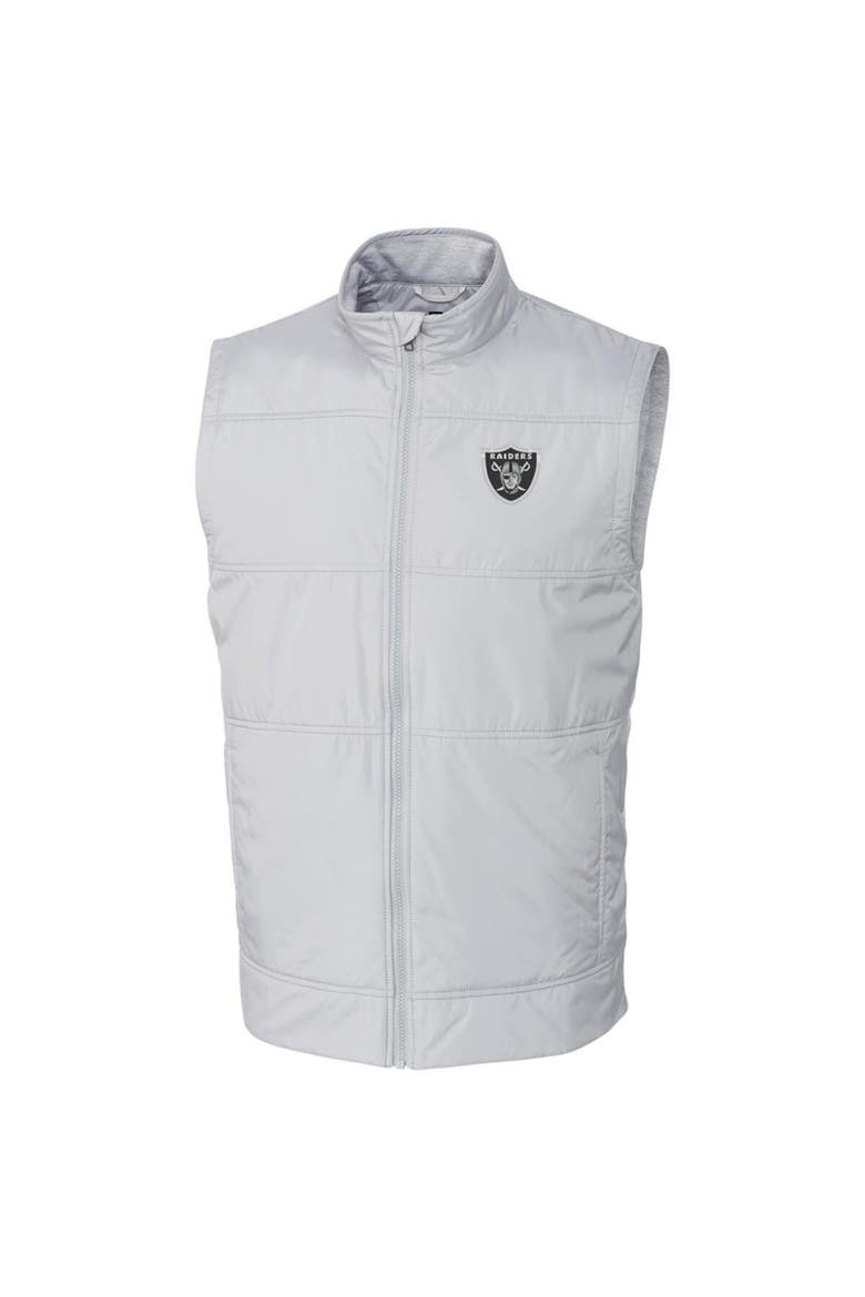Men's Cutter & Buck Cream Las Vegas Raiders Stealth Full-Zip Vest, Main, color, Cream