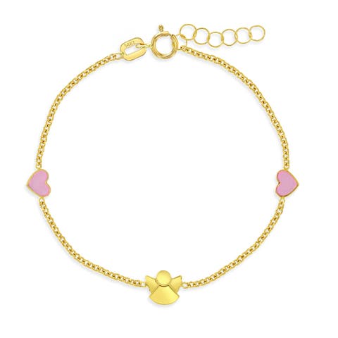 14k Loving Angel Heart Bracelet