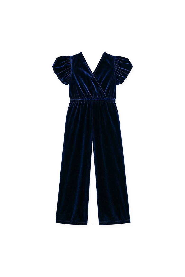 Velvet Jumpsuit, Alternate, color, Navy Velvet