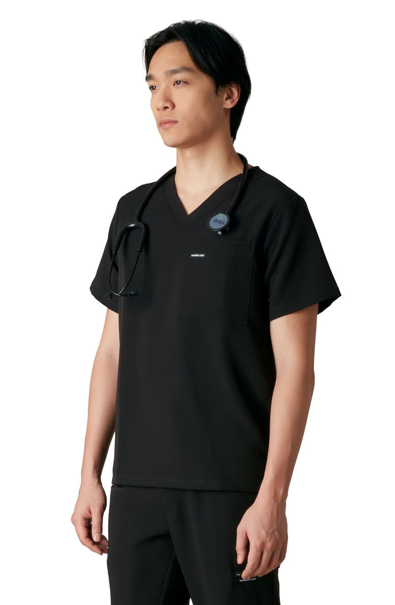 Members Only Brighton 3-Pocket Scrub Top, Alternate, color, Black