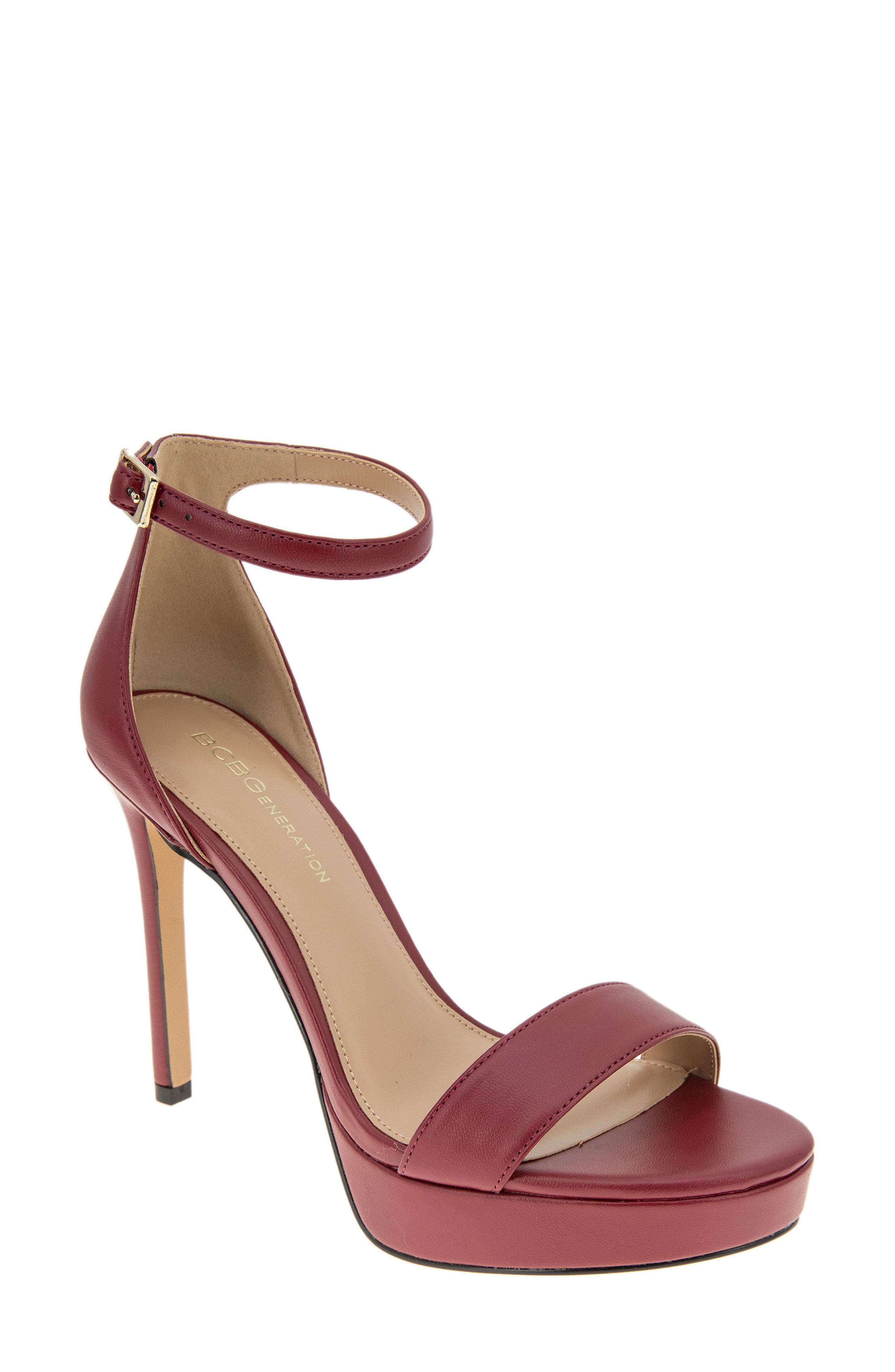 Nallah Platform Sandal, Main, color, RHUBARB