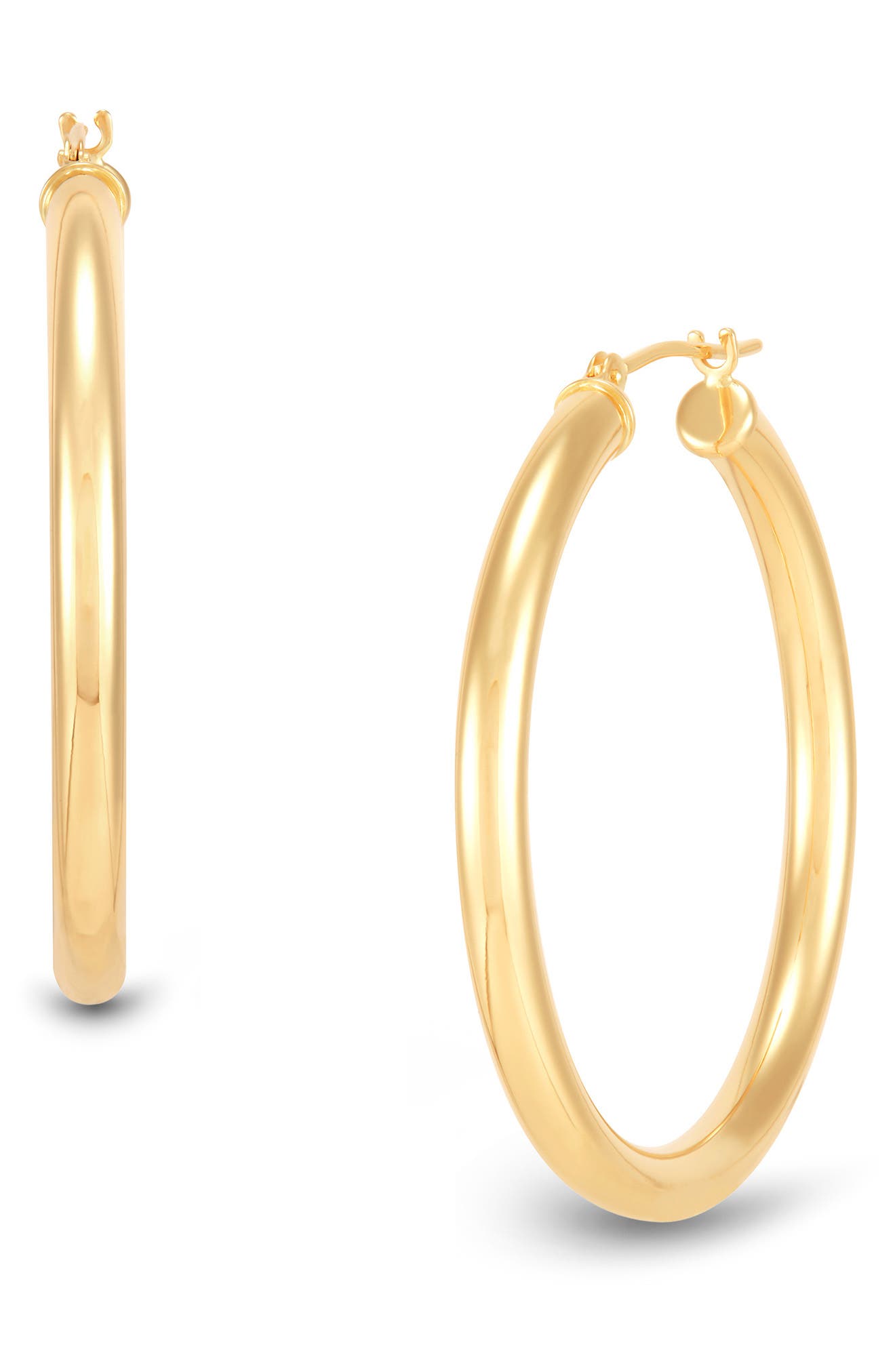 Frankie & Zoe 14K Yellow Gold Tube Hoop Earrings