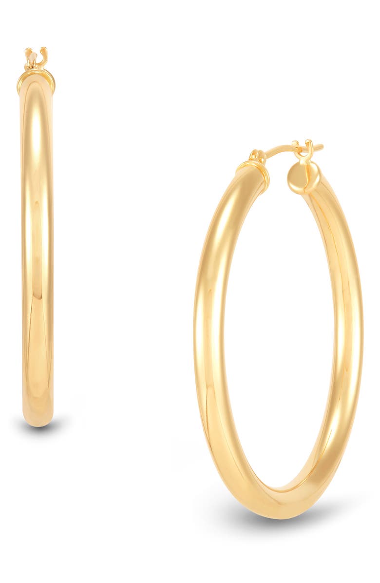 Frankie & Zoe 14K Yellow Gold Tube Hoop Earrings, Main, color, Yellow Gold