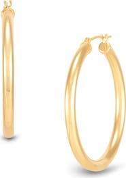 Frankie & Zoe 14K Yellow Gold Tube Hoop Earrings