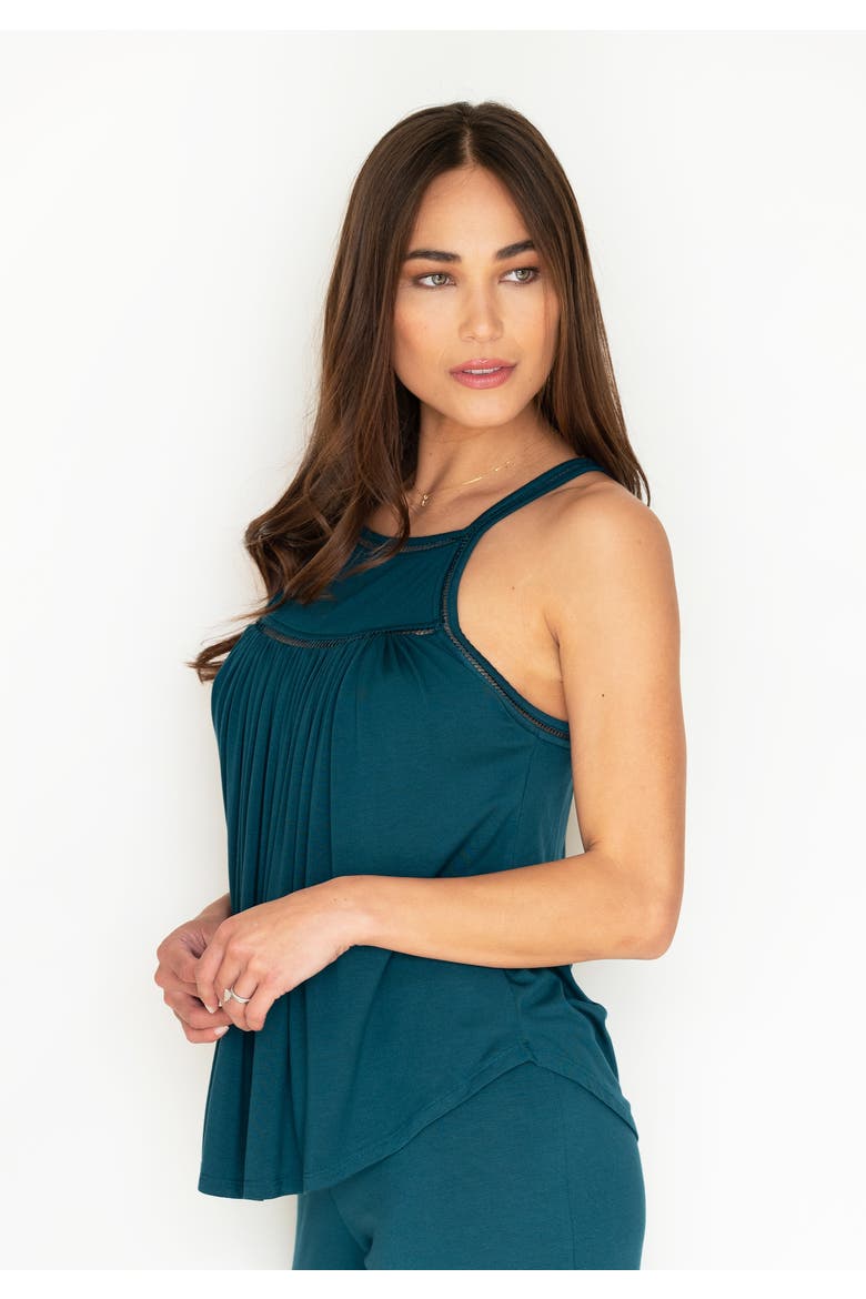 Wine Down Built-In Shelf Racerback Tank Lounge & Sleep Top, Alternate, color, Deep Teal