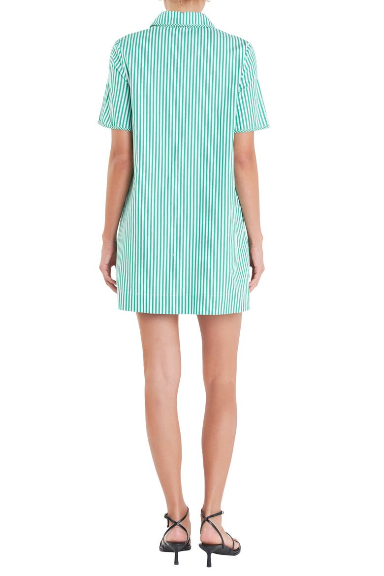 Stripe Shirtdress, Alternate, color, KELLY GREEN