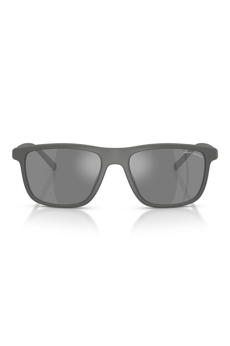 56mm Pillow Sunglasses, Main, color, GREY / GREY MIRROR SILVER