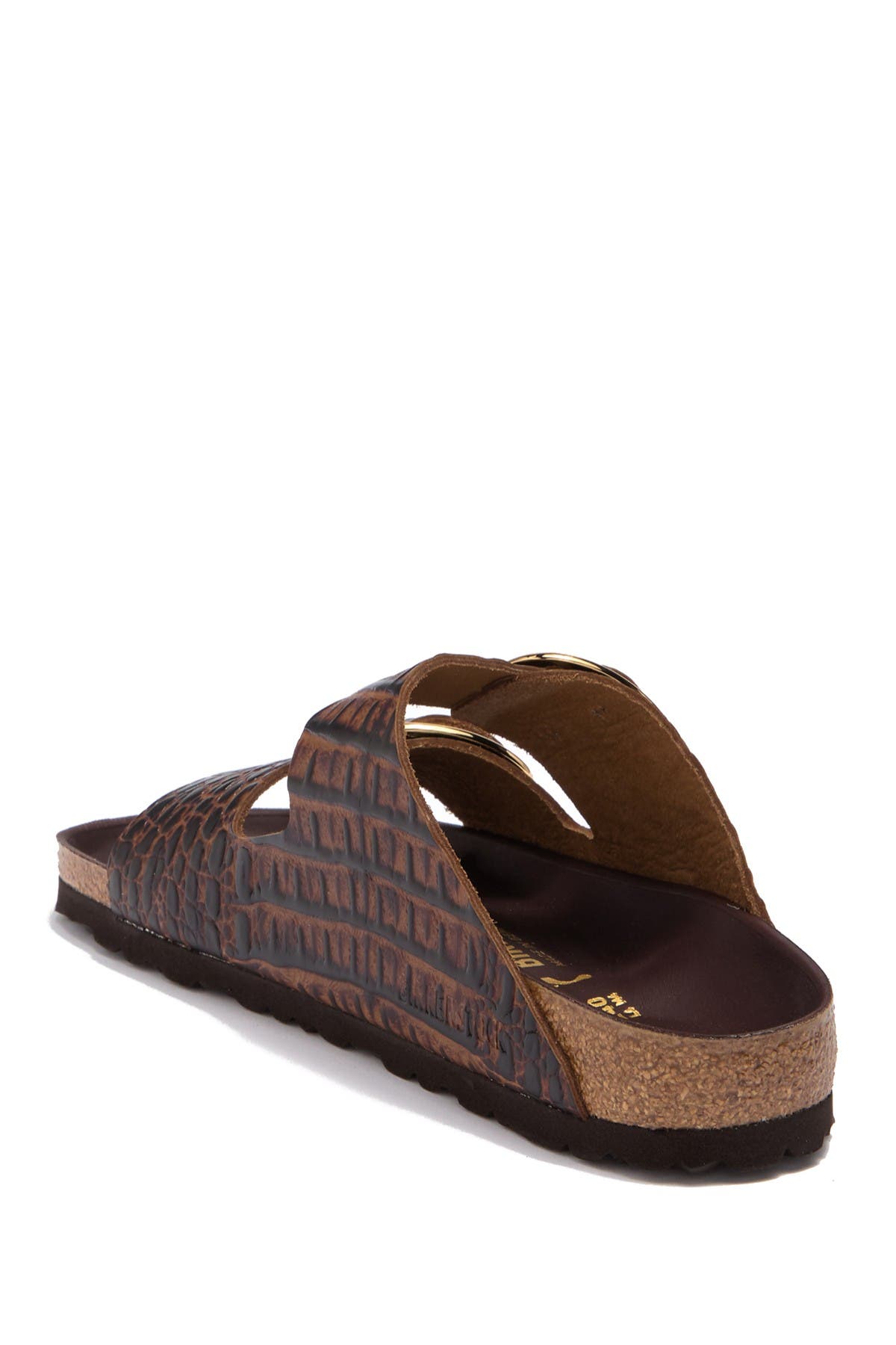 Birkenstock Arizona Croc-Embossed Leather Slide Sandal - Discontinued, Alternate, color, 