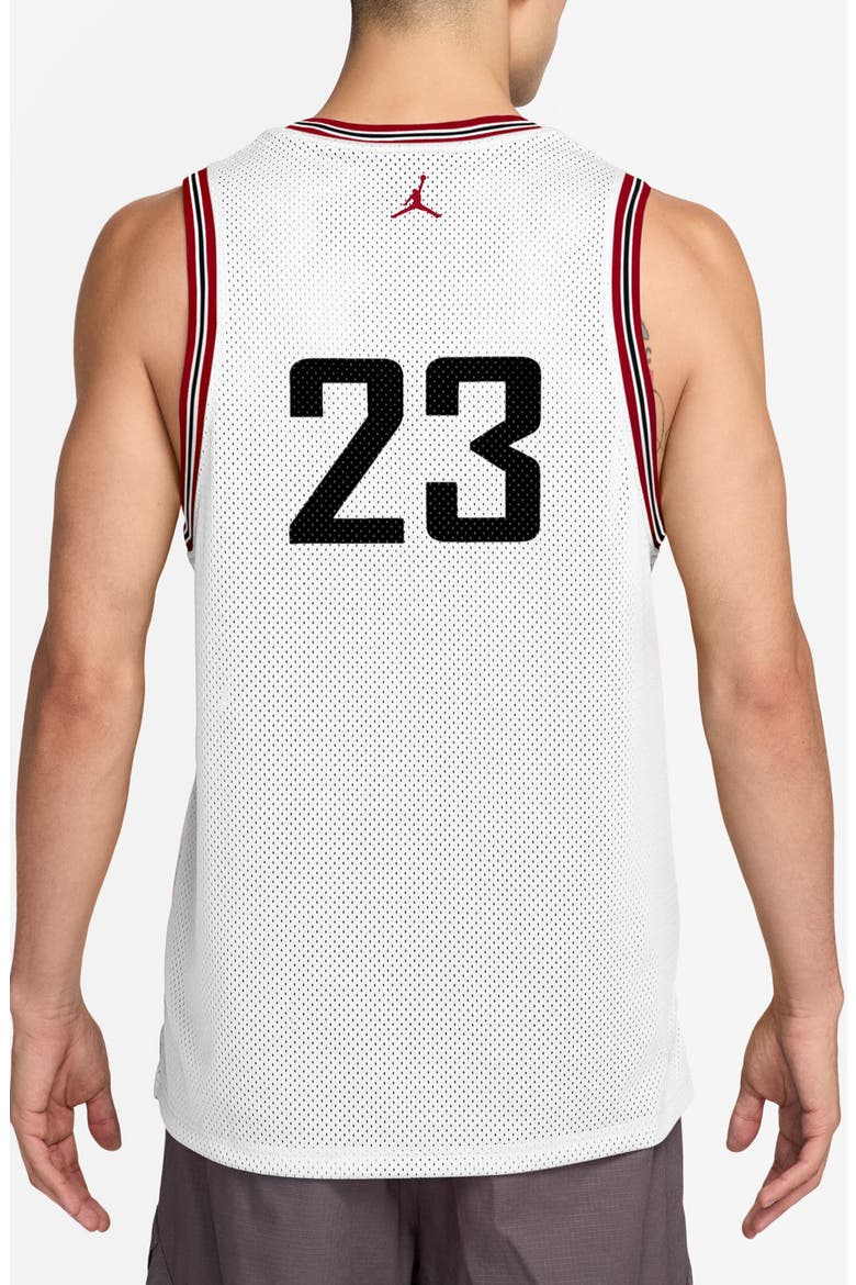Air Mesh Jersey Tank, Alternate, color, WHITE/ GYM RED