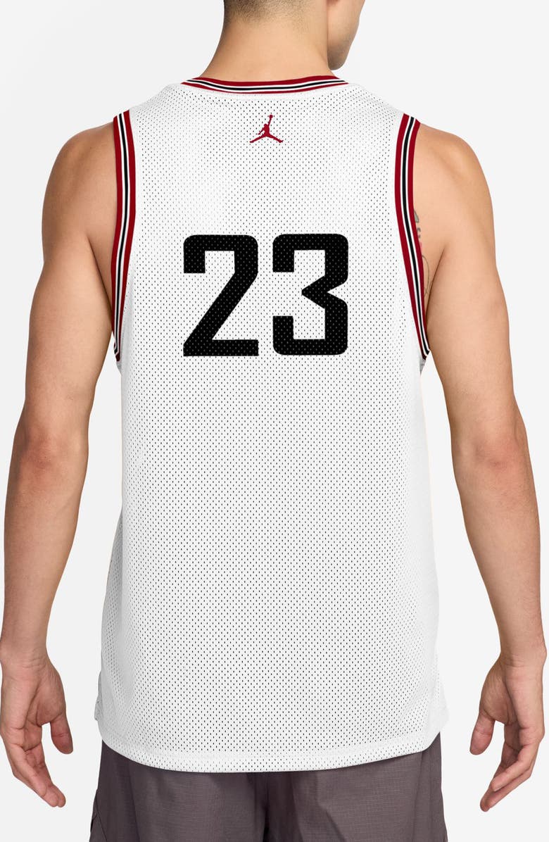 Jordan Air Mesh Jersey Tank, Alternate, color, White/ Gym Red