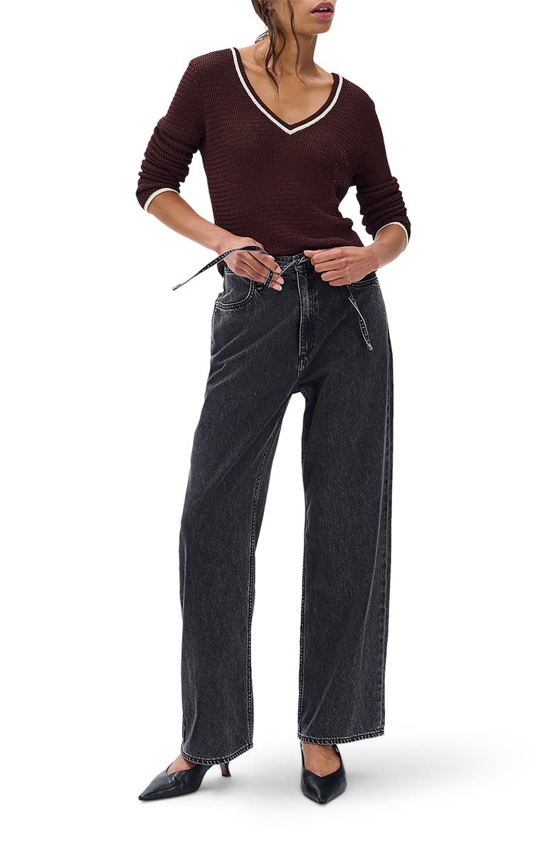 rag & bone Featherweight Phoebe Drawstring Wide Leg Jeans, Alternate, color, Anglique