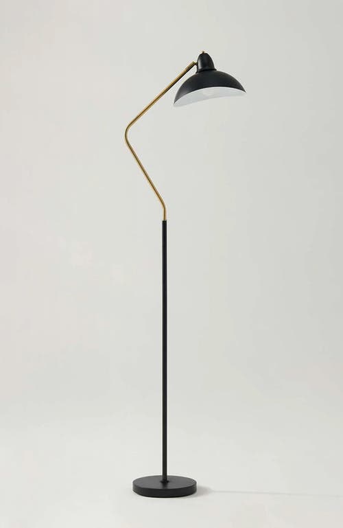 Brightech Swoop 69" Industrial Adjustable Led Floor Lamp With Metal Bowl Shade And Gold Accent