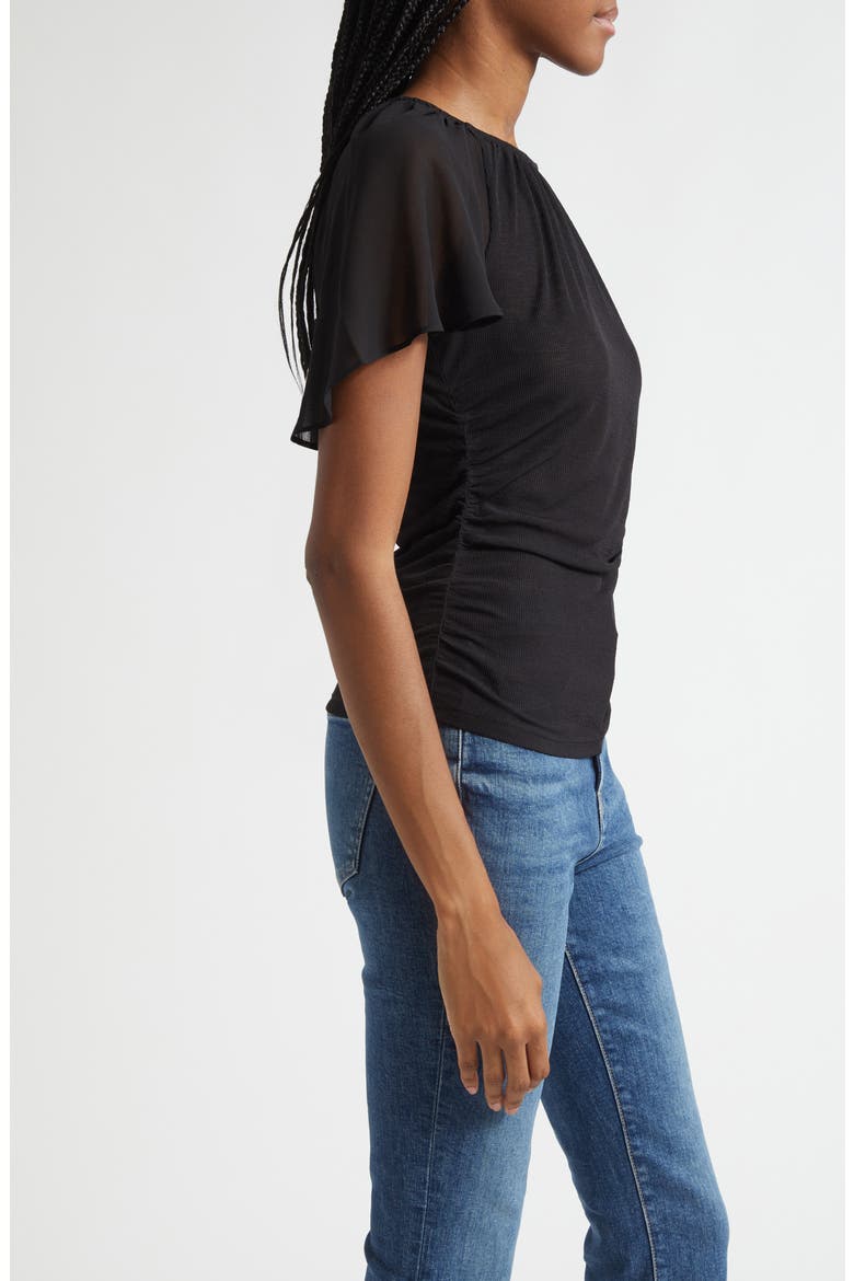 Arisa Mixed Media Top, Alternate, color, BLACK