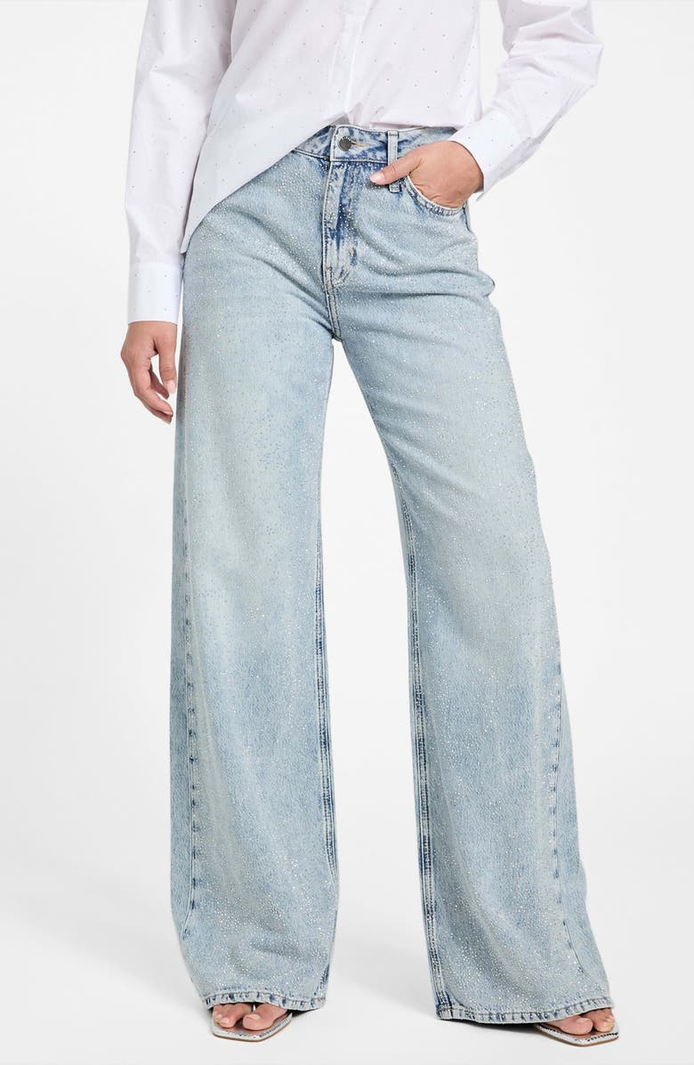 GUESS Bellflower High Waist Wide Leg Jeans, Main, color, 