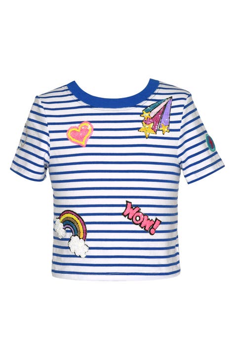 Kids' Stripe Patch Detail T-Shirt (Little Kid)