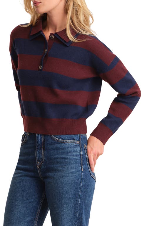 525 Lennon Double Collar Rugby Stripe Pullover In Multi