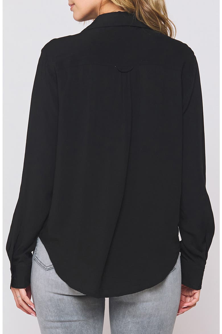 Eleni Button Front Blouse, Alternate, color, BLACK