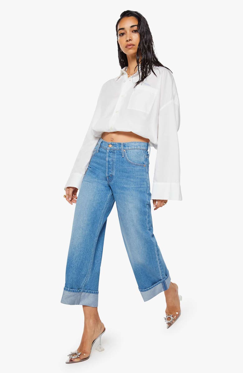 MOTHER SNACKS! The Smoothie Cuffed Crop Wide Leg Jeans, Alternate, color, Secret Ingredient