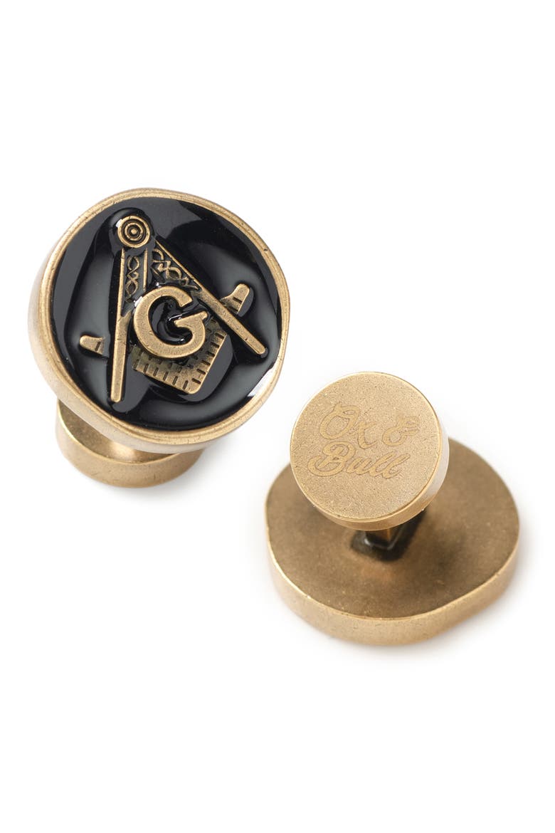 Masonic Lodge Cuff Links, Alternate, color, BLACK
