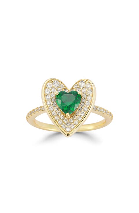 CZ Pavé Double Heart Ring