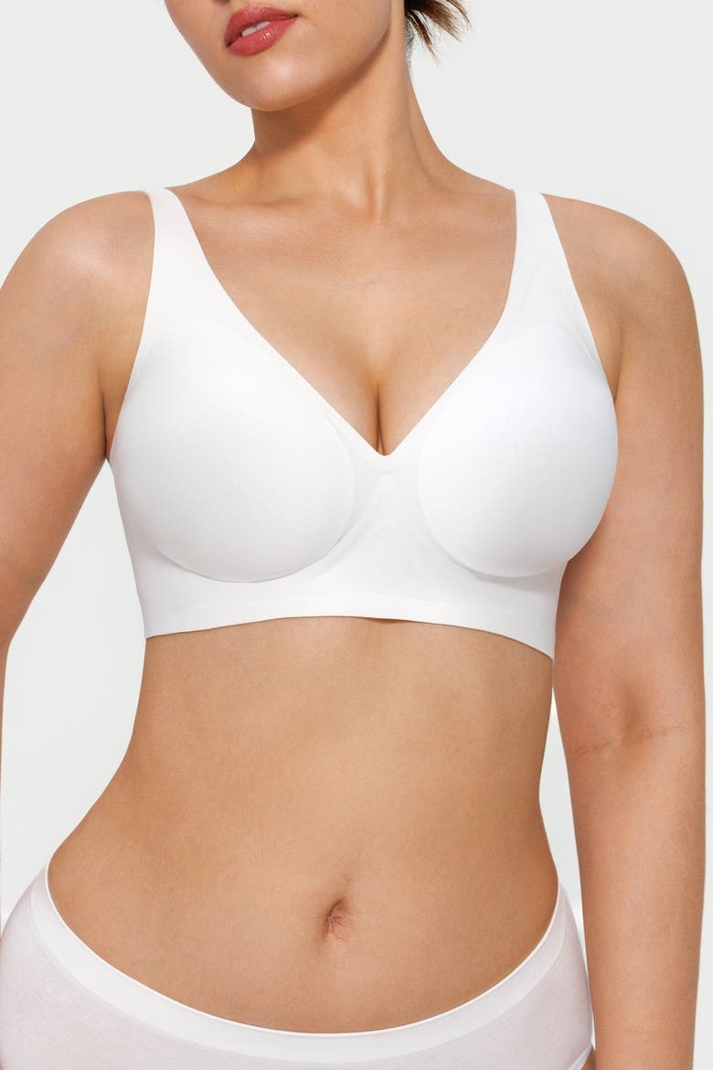 Smooth Wireless Minimizer Everydaywear Jelly Bra, Alternate, color, Pure White