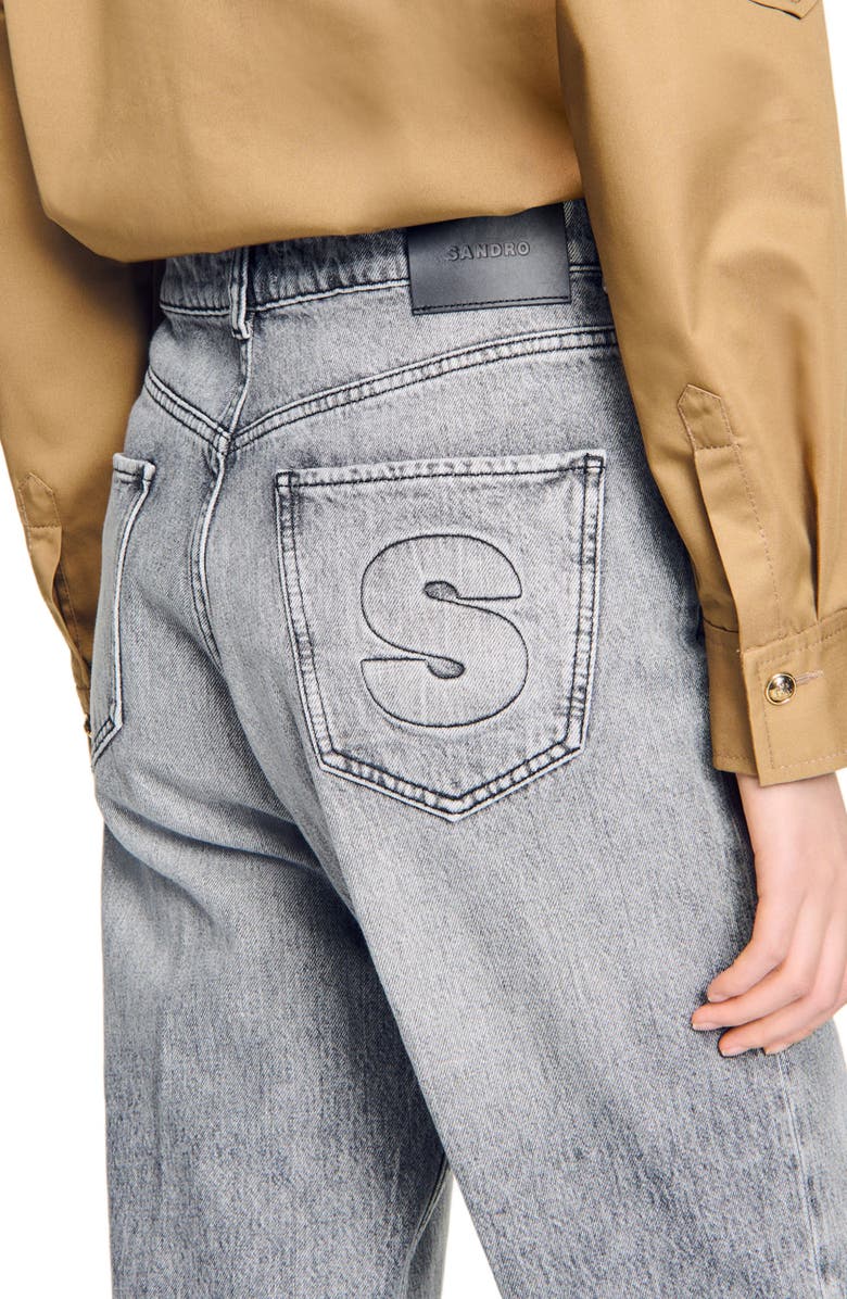 SANDRO Low-waisted straight-leg jeans, Alternate, color, 