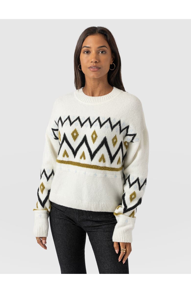Saint + Sofia Allana Fairisle Sweater, Main, color, White