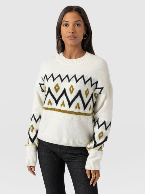 Saint + Sofia Allana Fairisle Sweater In White