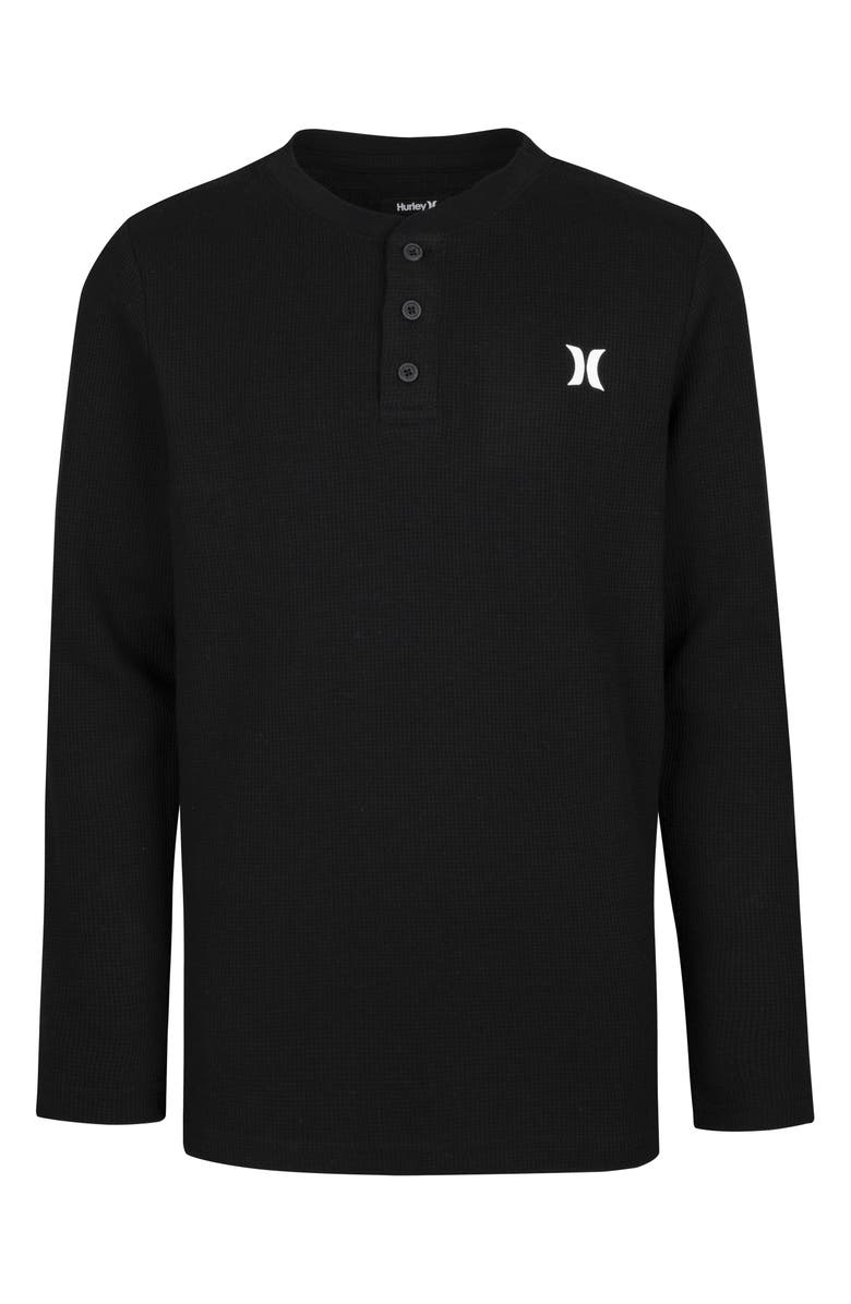 Hurley Kids' Thermal Long Sleeve Henley, Main, color, 