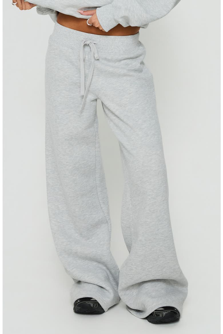 Verenah Wide Leg Fleece Sweatpants, Main, color, GREY