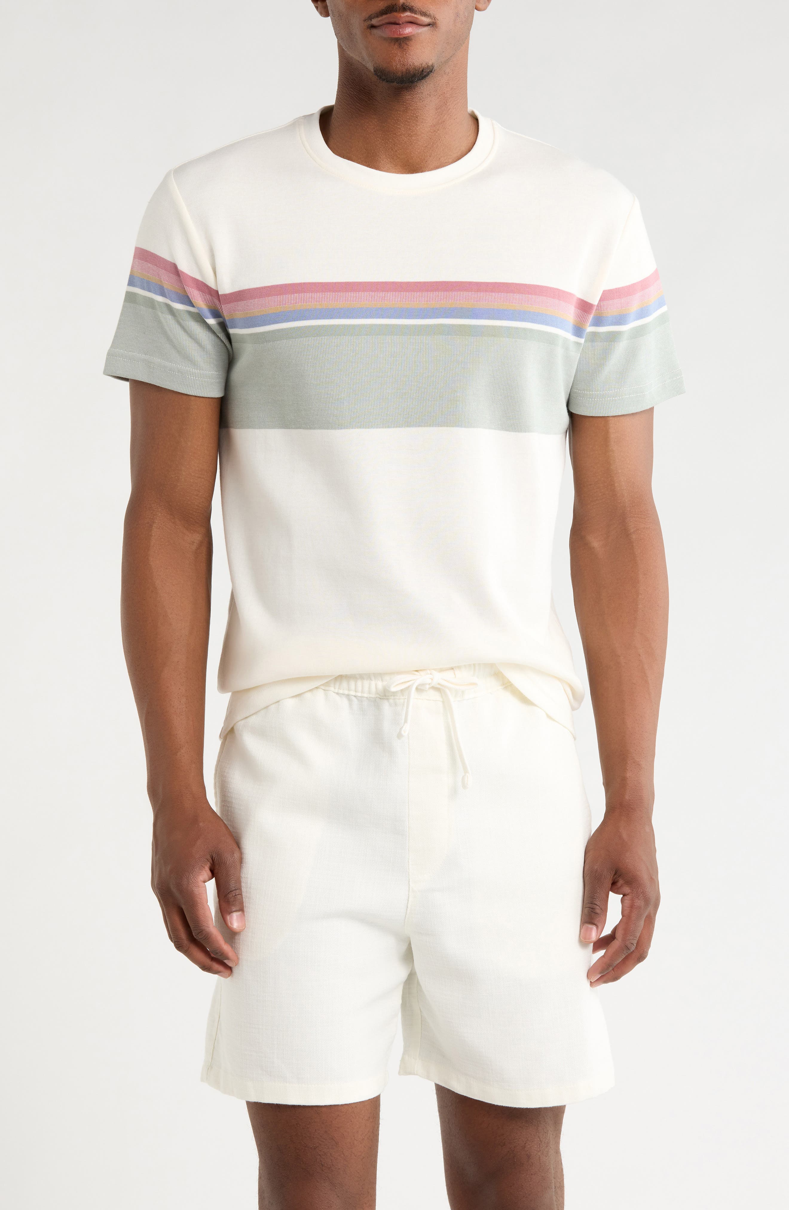 DENIM AND FLOWER Stripe Crewneck T-Shirt