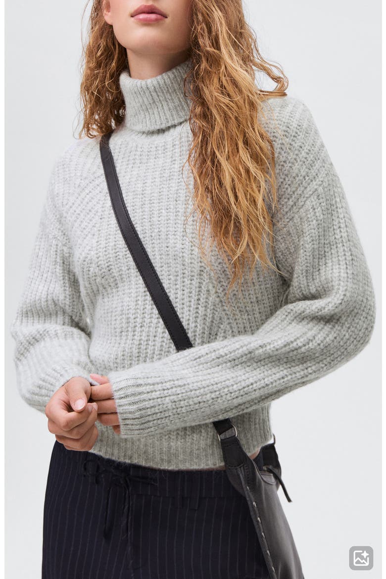 Turtleneck Sweater, Main, color, LIGHT HEATHER GREY