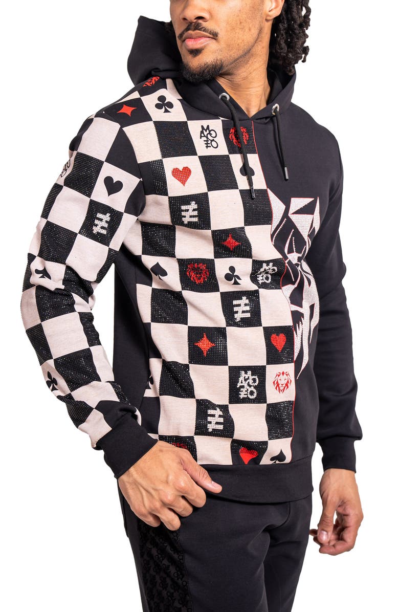 Maceoo Lionchess Embellished Graphic Hoodie, Alternate, color, Black