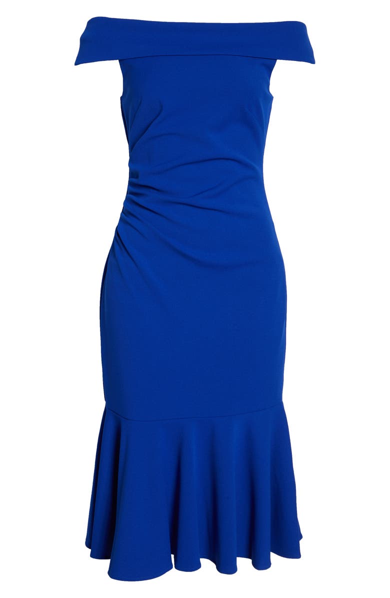 Vince Camuto Off the Shoulder Midi Dress, Alternate, color, 