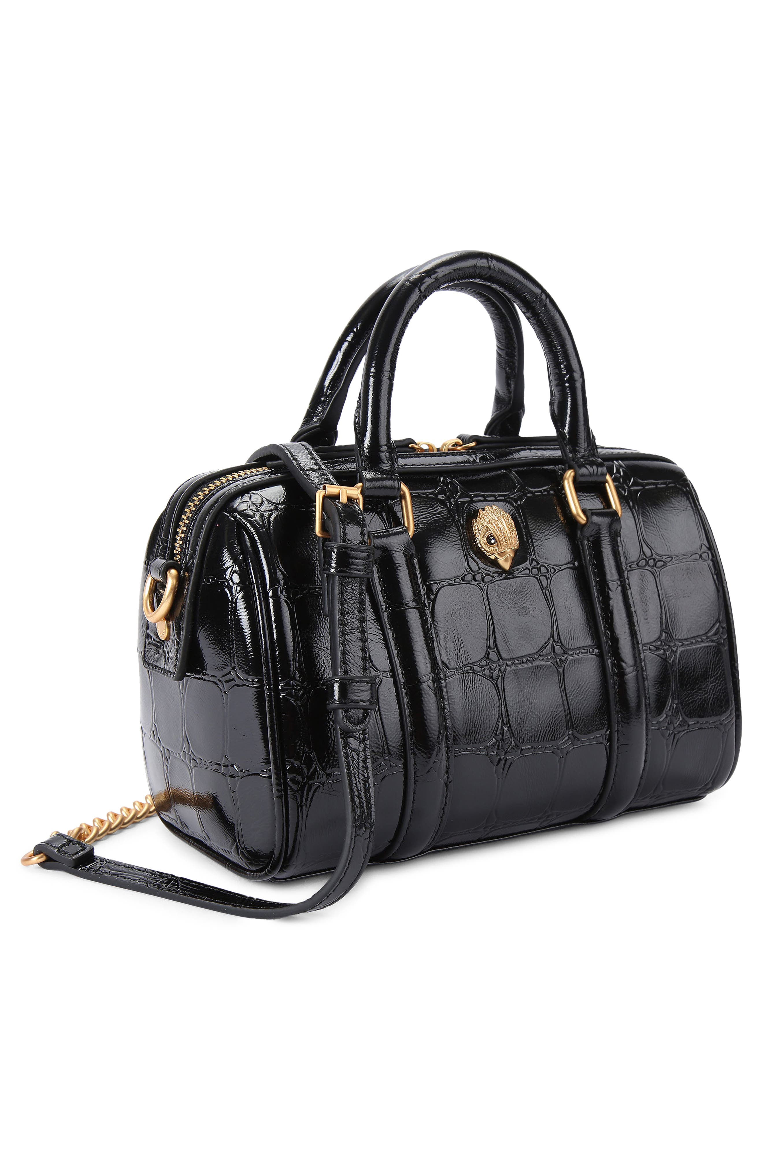 Kurt Geiger London Small Kensington Boston Croc Embossed Leather Duffle ...