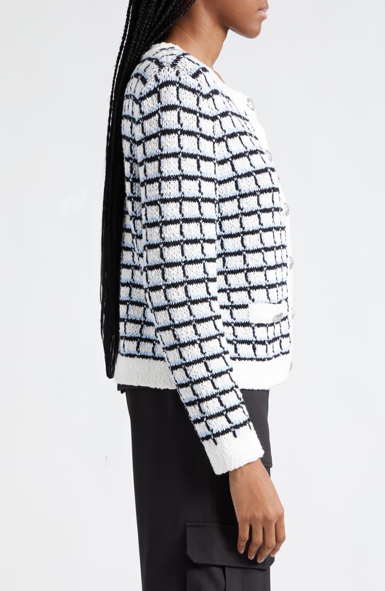 Veronica Beard Lavigne Check Organic Cotton Cardigan, Alternate, color, 