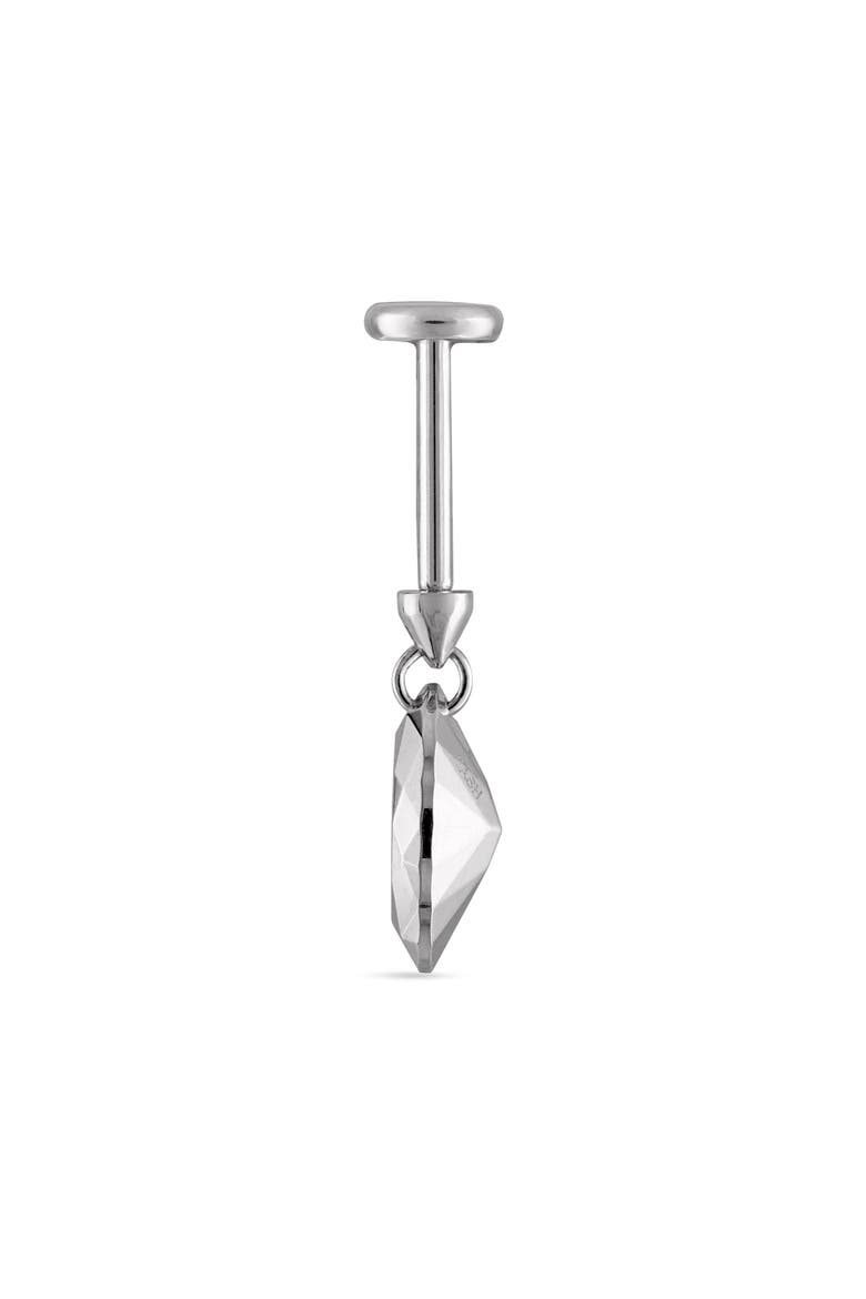 Faceted Marquise Single Threaded Stud Earring, Alternate, color, WHITE GOLD