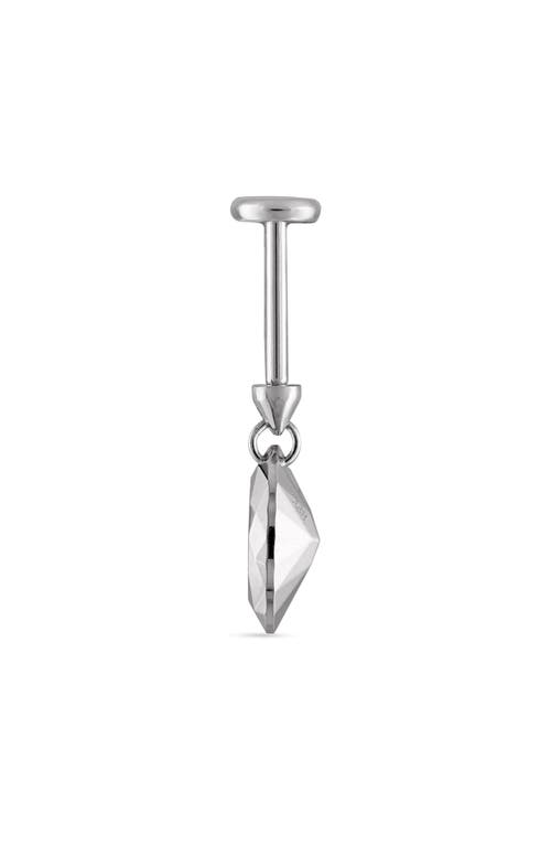 Maria Tash Faceted Marquise Single Threaded Stud Earring In White Gold