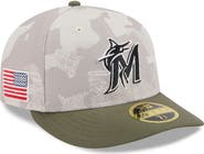 New Era Men's New Era Light Beige/Olive Miami Marlins 2025 Armed Forces Day Low Profile 59FIFTY Fitted Hat