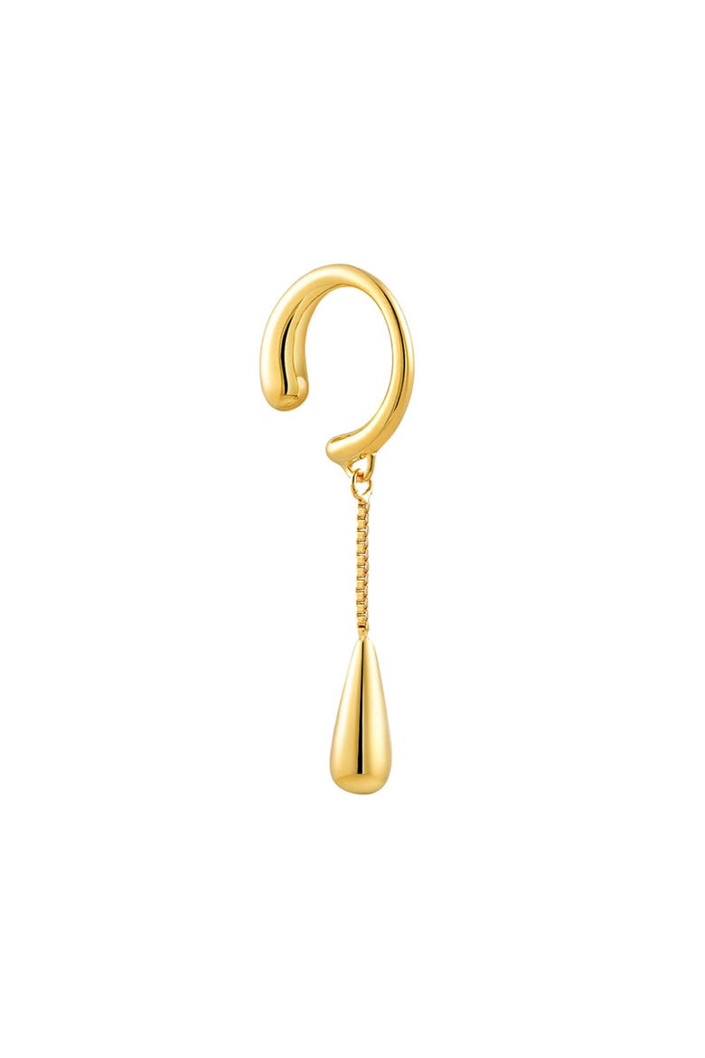 Sculptural Gold Drop Ear Cuff, Main, color, Gold