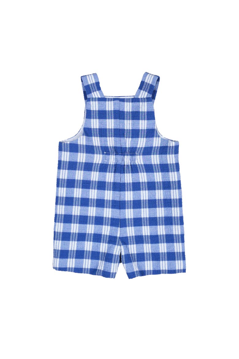 Plaid Seersucker Shortall With Front Pocket, Alternate, color, Blue / White