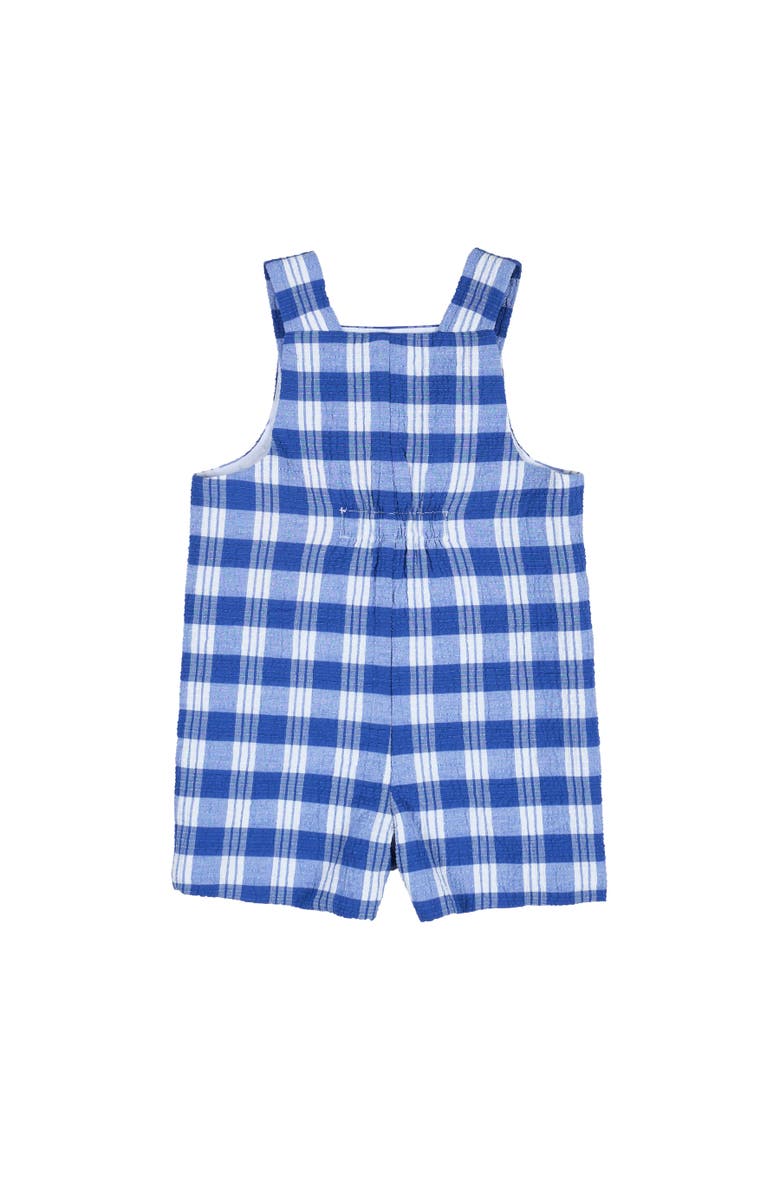Florence Eiseman Plaid Seersucker Shortall With Front Pocket, Alternate, color, Blue / White