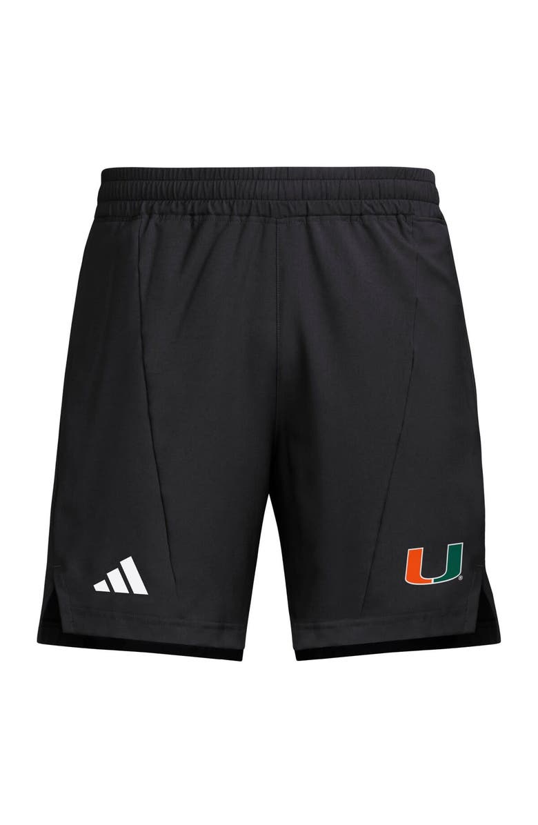 adidas Men's adidas Black Miami Hurricanes Program Woven Training Shorts, Alternate, color, Black