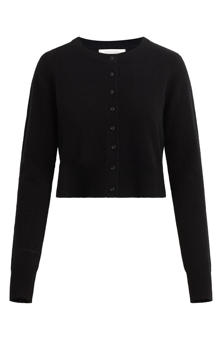 Favorite Daughter Rebecca Crop Cashmere Cardigan, Alternate, color, Black