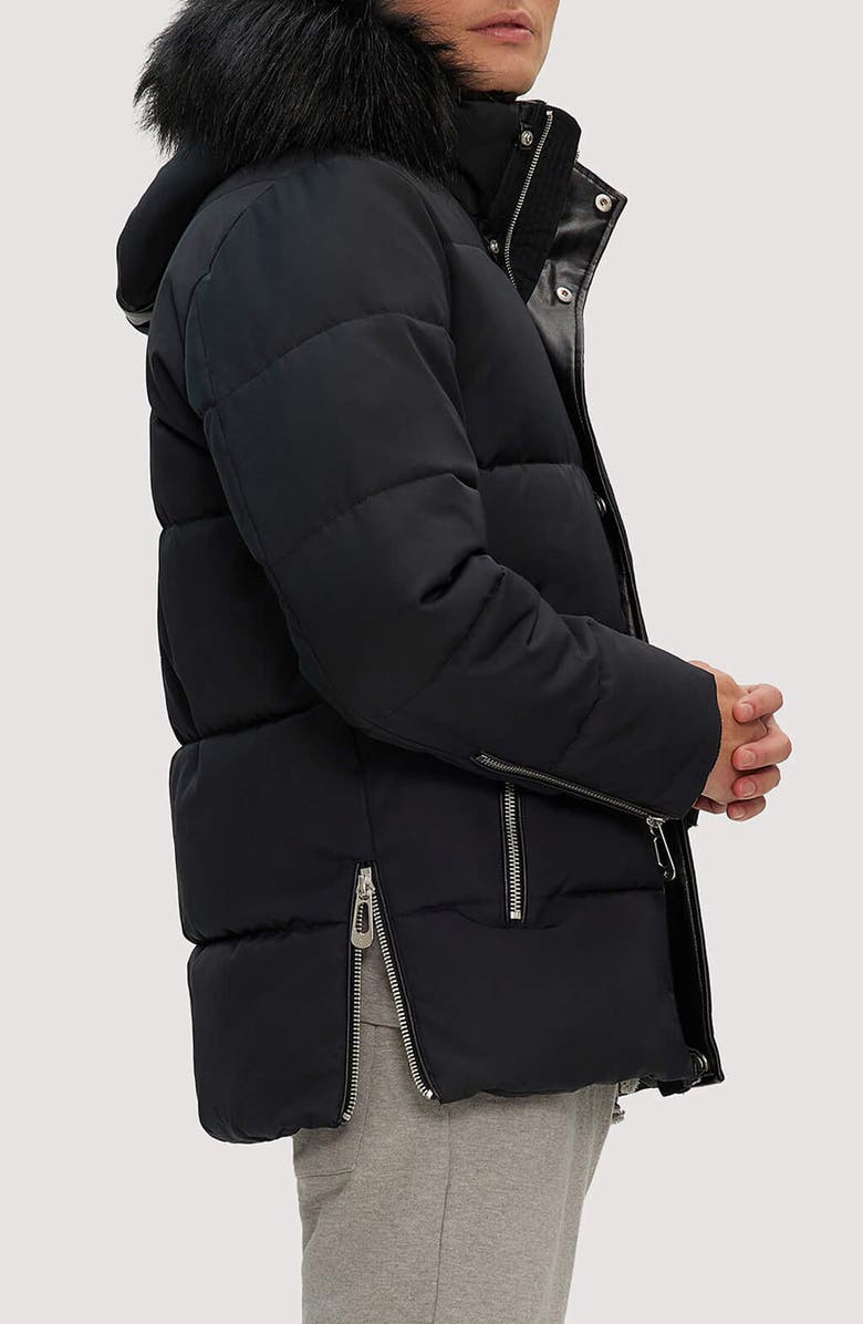 Noize Marlon Faux Fur Hooded Parka, Alternate, color, Black